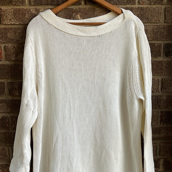 Boden Off White Knit Boat Neck Sweater Size 16 - Picture 2 of 7
